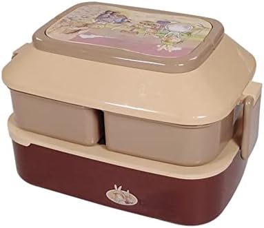 קופסא ארוחת צהריים לילדים ארנב חמוד רשת כפולה שכבות קופסא ארוחת צהריים לסטודנטים בנטו קופסא חום [גדול 1.5